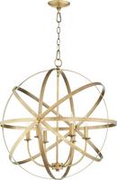 Quorum International Aged Brass 25-1/2 in. 6-Light Candelabra E-12 Base Chandelier 