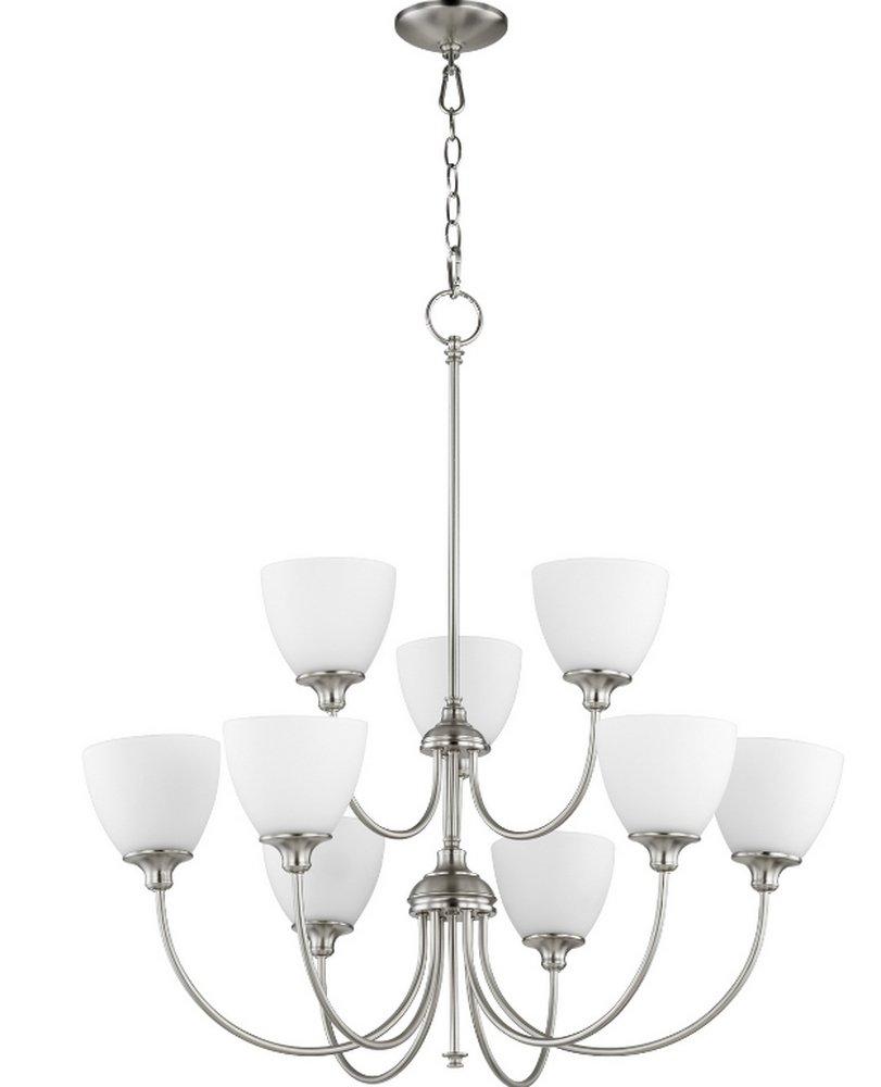 Quorum International Satin Nickel 32 in. 9-Light Medium E-26 Base Chandelier 