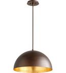 Quorum International Oiled Bronze/Gold Highlights 150W 1-Light Medium E-26 Base Incandescent Pendant 