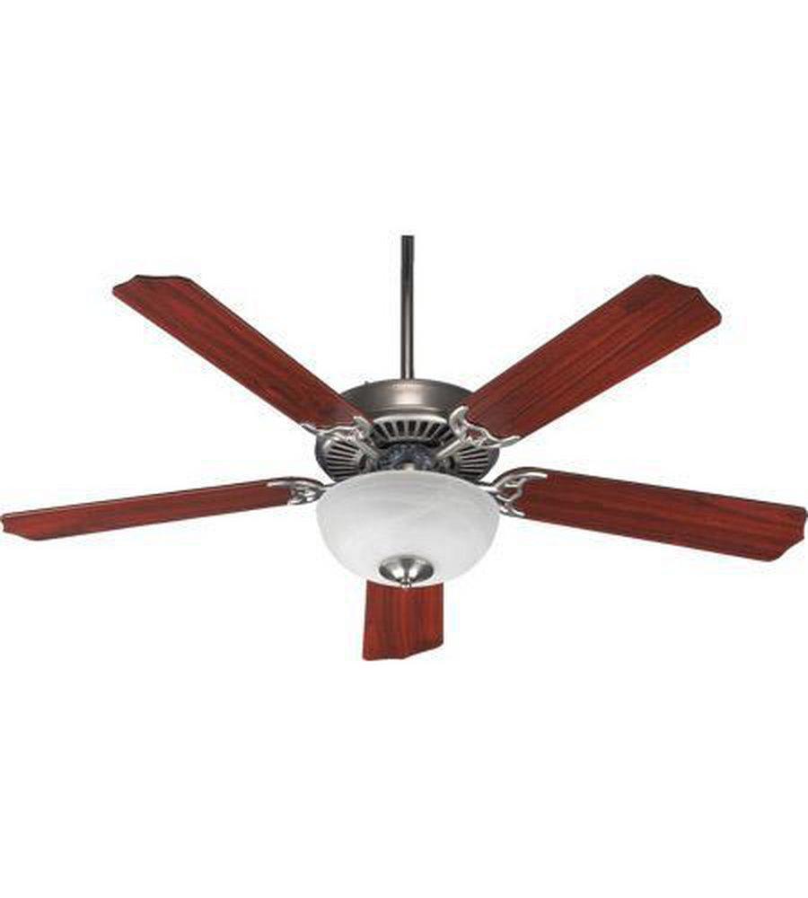 Quorum International Satin Nickel 52 in. 70W 5-Blade Ceiling Fan with Incandescent Light 