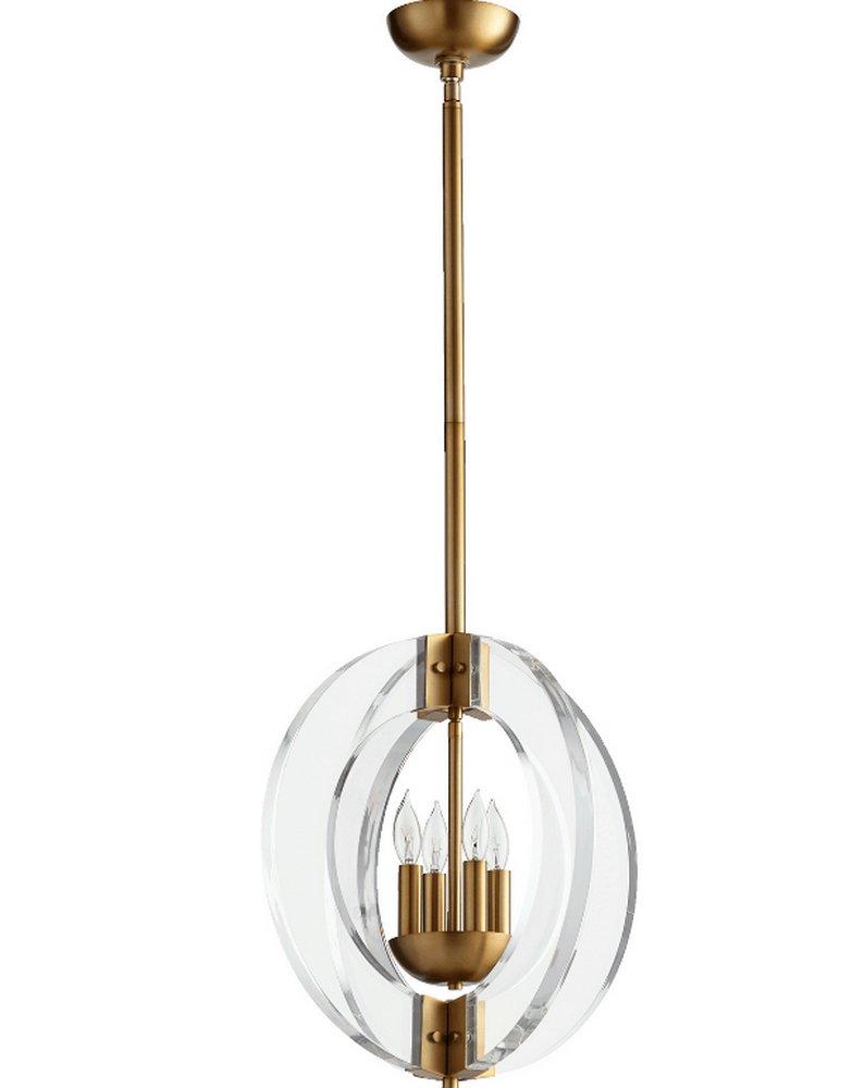 Quorum International Aged Brass 16 in. 4-Light Candelabra E-12 Base Chandelier 