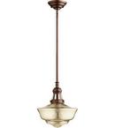 Quorum International Oiled Bronze/Mercury 100W 1-Light Medium E-26 Base Incandescent Pendant 