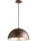 Quorum International Oiled Bronze/Aged Silver 150W 1-Light Medium E-26 Base Incandescent Pendant 