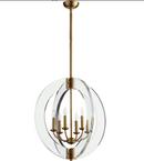 Quorum International Aged Brass 24 in. 6-Light Candelabra E-12 Base Chandelier 