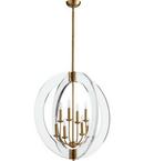 Quorum International Aged Brass 28 in. 8-Light Candelabra E-12 Base Chandelier 