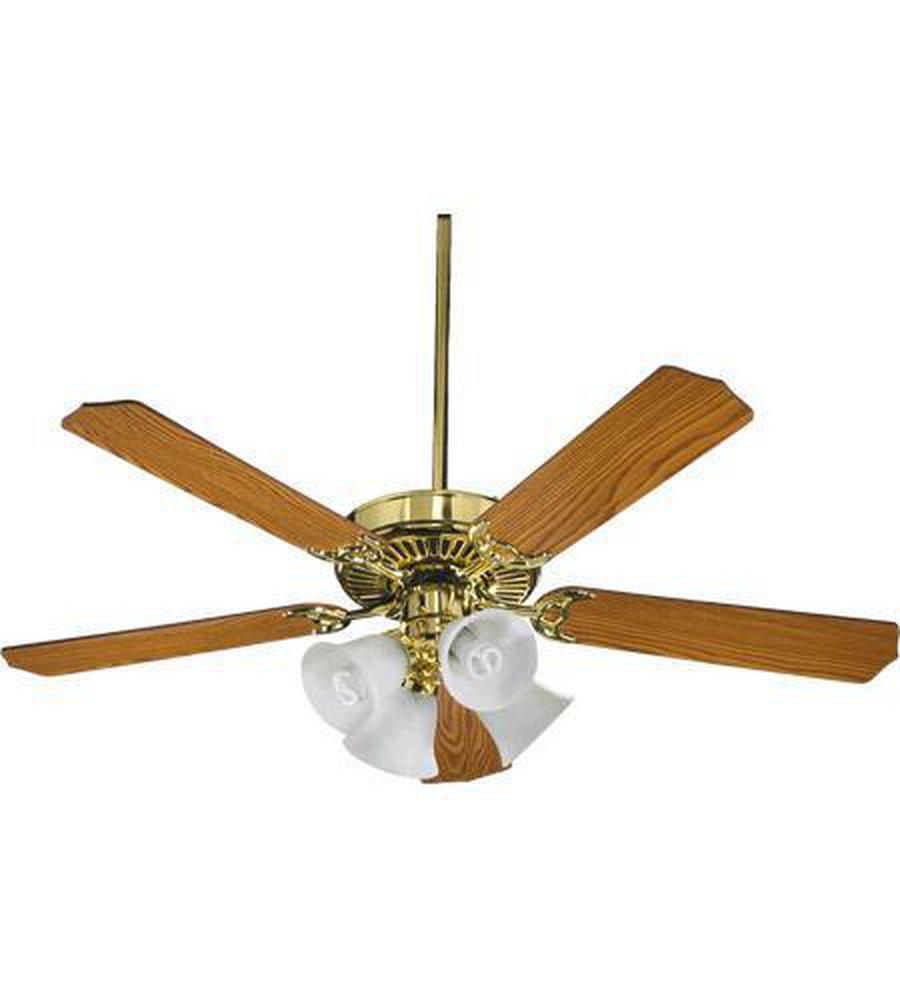 Quorum International Polished Brass 52 in. 64W 5-Blade Ceiling Fan (Less Light Kit) 
