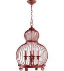 Quorum International Red 60W 4-Light Candelabra E-12 Base Incandescent Pendant 