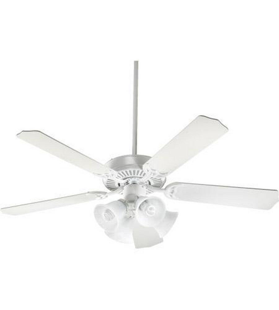 Quorum International Studio White 52 in. 64W 5-Blade Ceiling Fan with Incandescent Light 