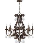 Quorum International Oiled Bronze 30 in. 9-Light Candelabra E-12 Base Chandelier 