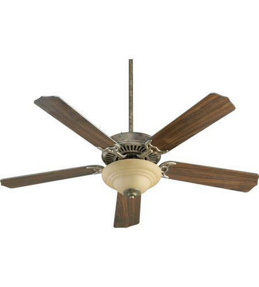 Quorum International Mystic Silver 52 in. 67W 5-Blade Ceiling Fan with Incandescent Light 