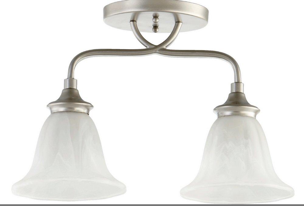Quorum International Classic Nickel 100W 2-Light Semi-Flushmount Ceiling Fixture 