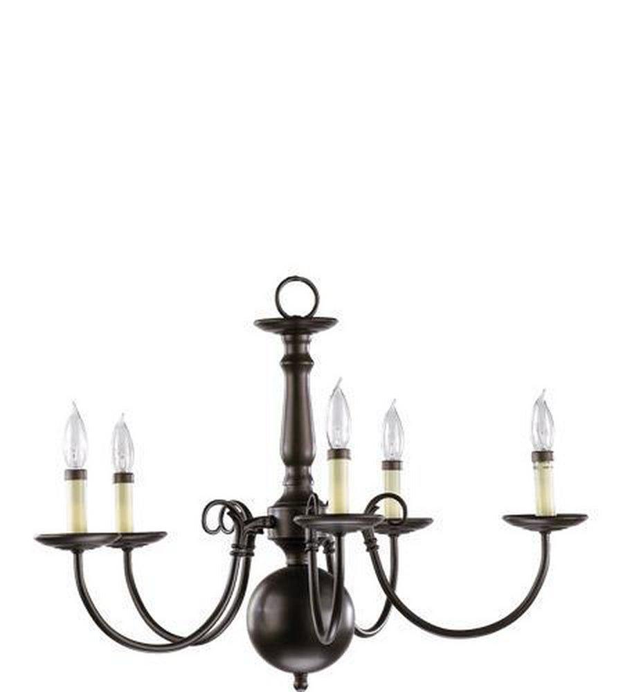 Quorum International Oiled Bronze 23 in. 5-Light Candelabra E-12 Base Chandelier 