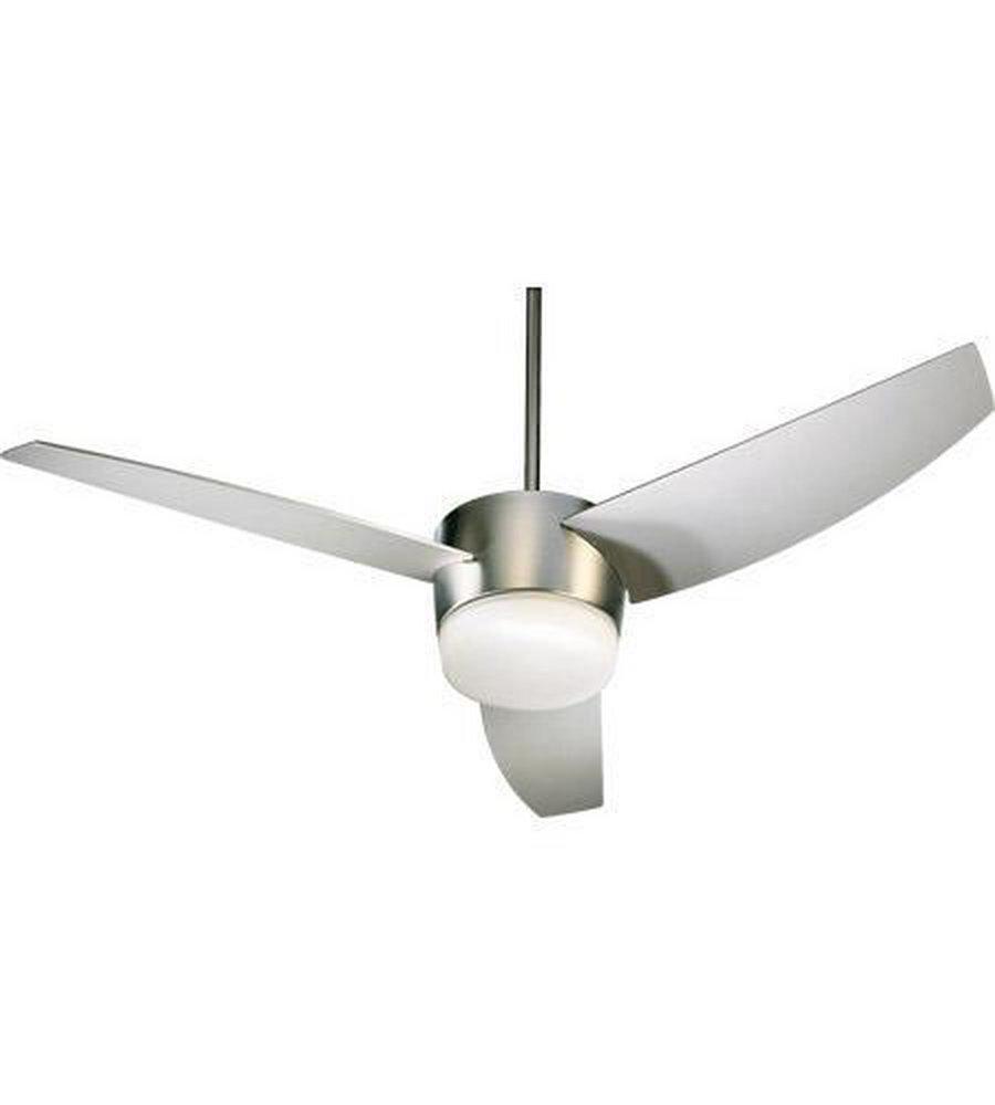 Quorum International Satin Nickel 54 in. 67W 3-Blade Ceiling Fan with Incandescent Light 