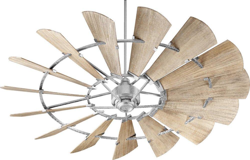 Quorum International Galvanized 72 in. 33.7W 15-Blade Ceiling Fan 