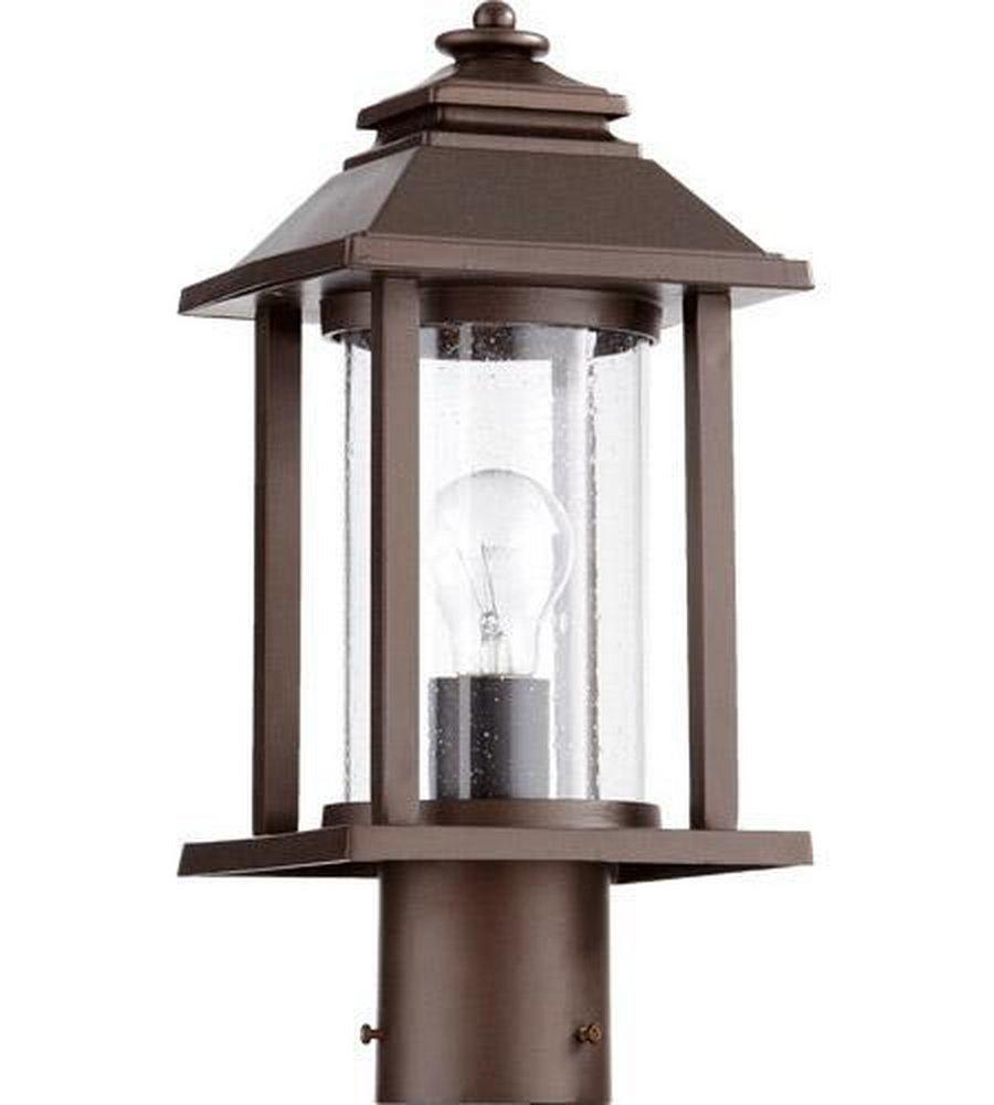 Quorum International Oiled Bronze 15-1/2 in. 1-Light Outdoor Post Lantern 