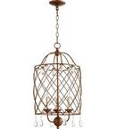 Quorum International Vintage Copper 60W 3-Light Candelabra E-12 Base Incandescent Pendant 