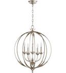 Quorum International Aged Silver 20 in. 5-Light Candelabra E-12 Base Chandelier 