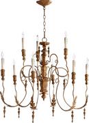 Quorum International French Umber 32 in. 9-Light Candelabra E-12 Base Chandelier 