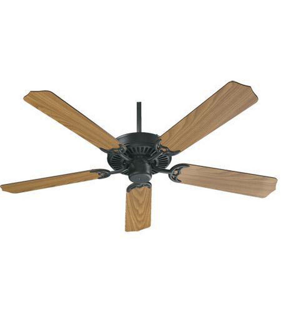 Quorum International Matte Black 52 in. 70W 5-Blade Ceiling Fan with Light Kit 