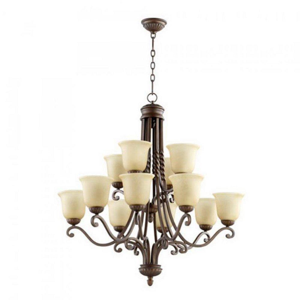 Quorum International Oiled Bronze 37 in. 12-Light Medium E-26 Base Chandelier 