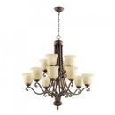 Quorum International Oiled Bronze 37 in. 12-Light Medium E-26 Base Chandelier 