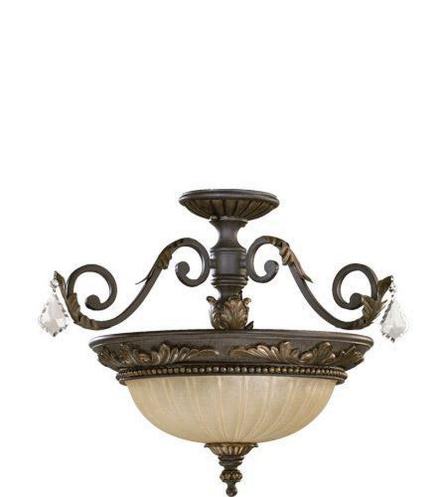 Quorum International Mystic Silver 16-3/4 in. 60W 3-Light Ceiling Light 