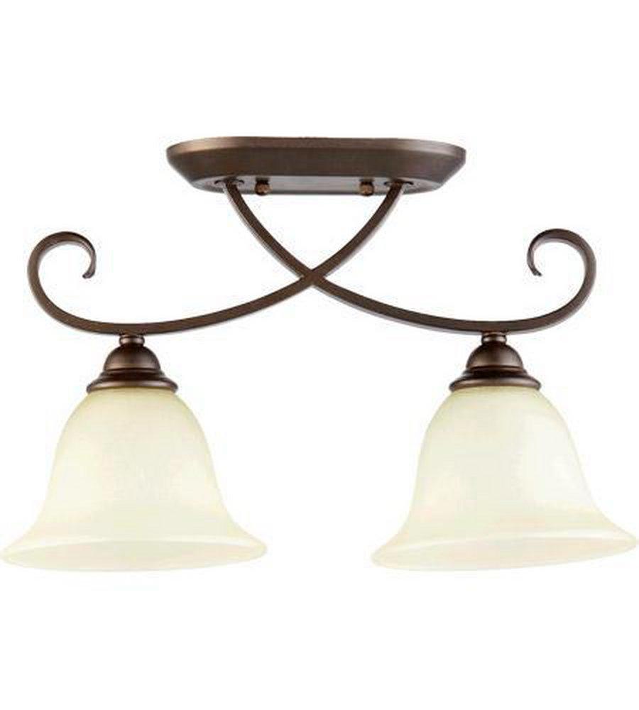 Quorum International Oiled Bronze 100W 2-Light Semi-Flushmount Ceiling Fixture 