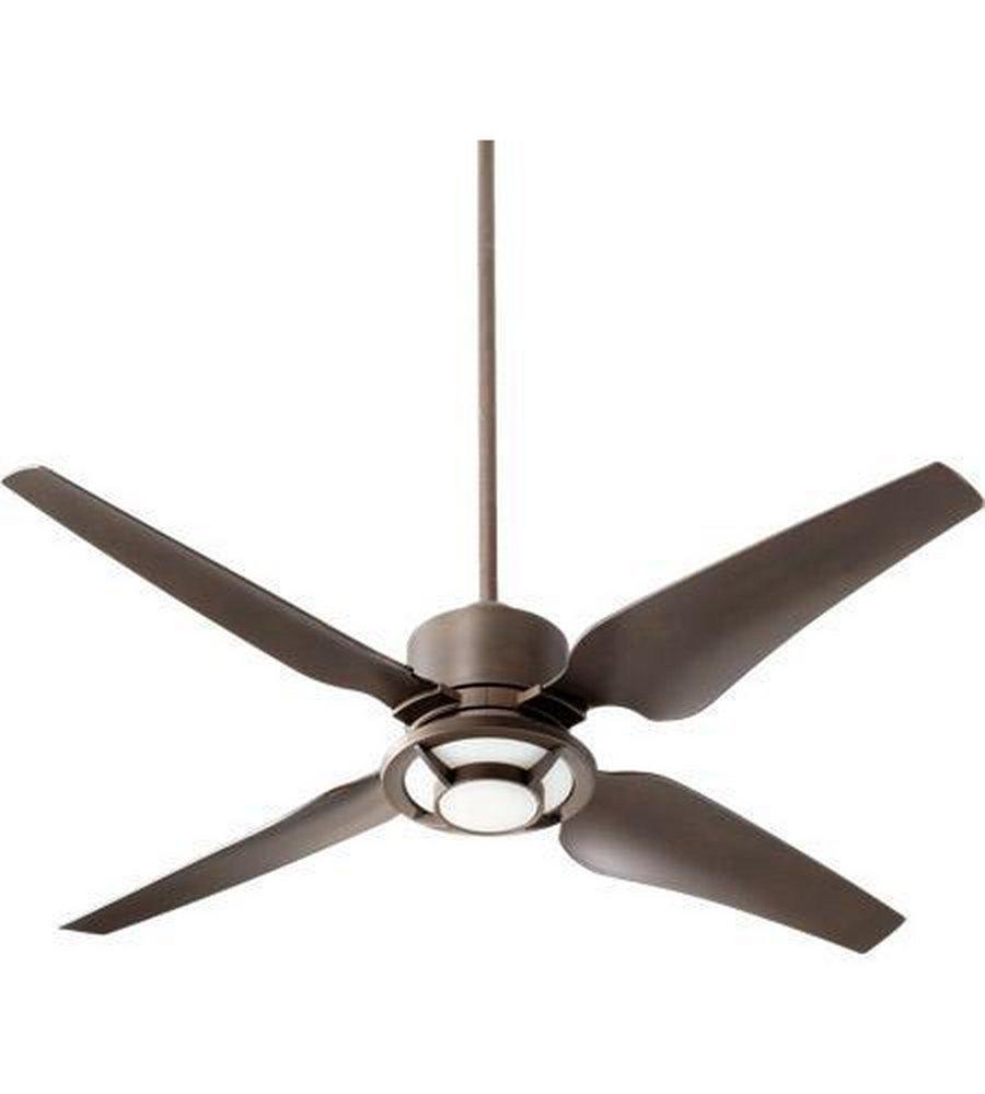 Quorum International Oiled Bronze 52 in. 74W 4-Blade Ceiling Fan with Light Kit 
