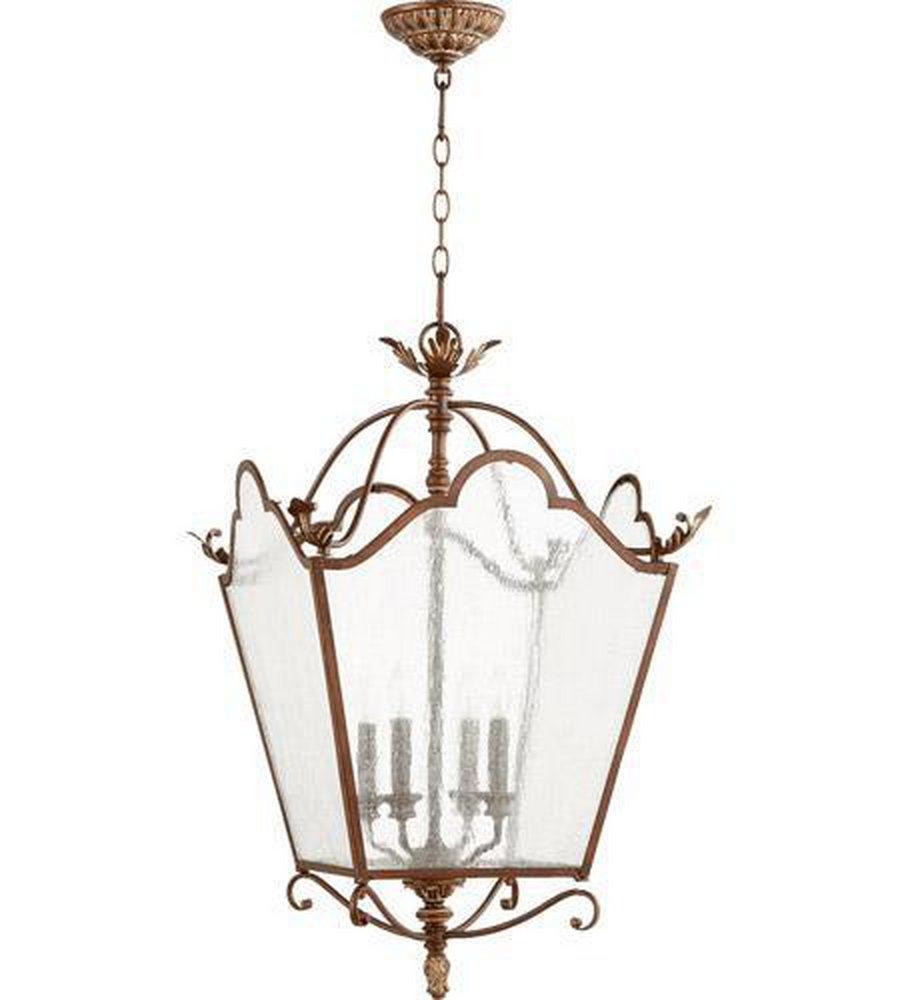 Quorum International French Umber 29-1/4 in. 60W 4-Light Candelabra E-12 Base Incandescent Pendant 