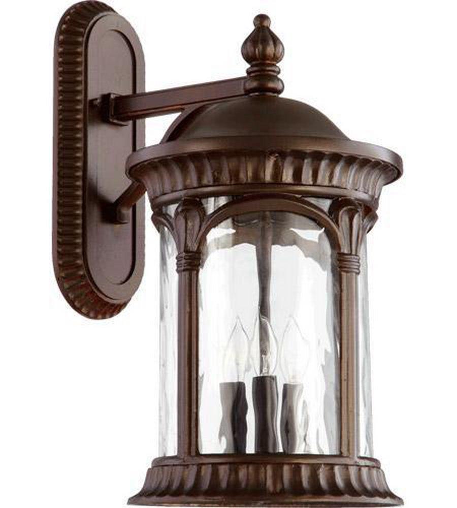 Quorum International Oiled Bronze 20 in. 3-Light Outdoor Wall Lantern 