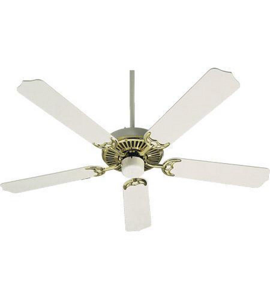 Quorum International Polished Brass/White 52 in. 70W 5-Blade Ceiling Fan with Light Kit 