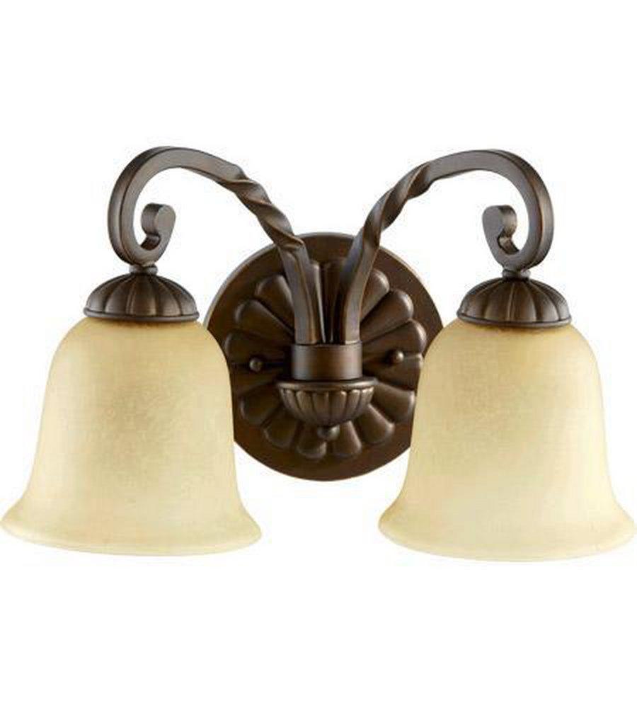 Quorum International Oiled Bronze 9-1/4 in. 2-Light Medium E-26 Base Bath Light 