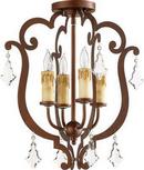 Quorum International Vintage Copper 60W 4-Light Semi-Flushmount Ceiling Fixture 