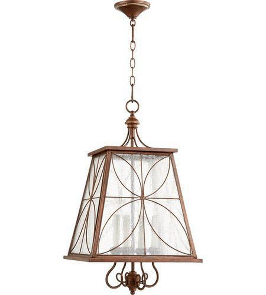 Quorum International Vintage Copper 26-1/2 in. 60W 4-Light Candelabra E-12 Base Incandescent Pendant 