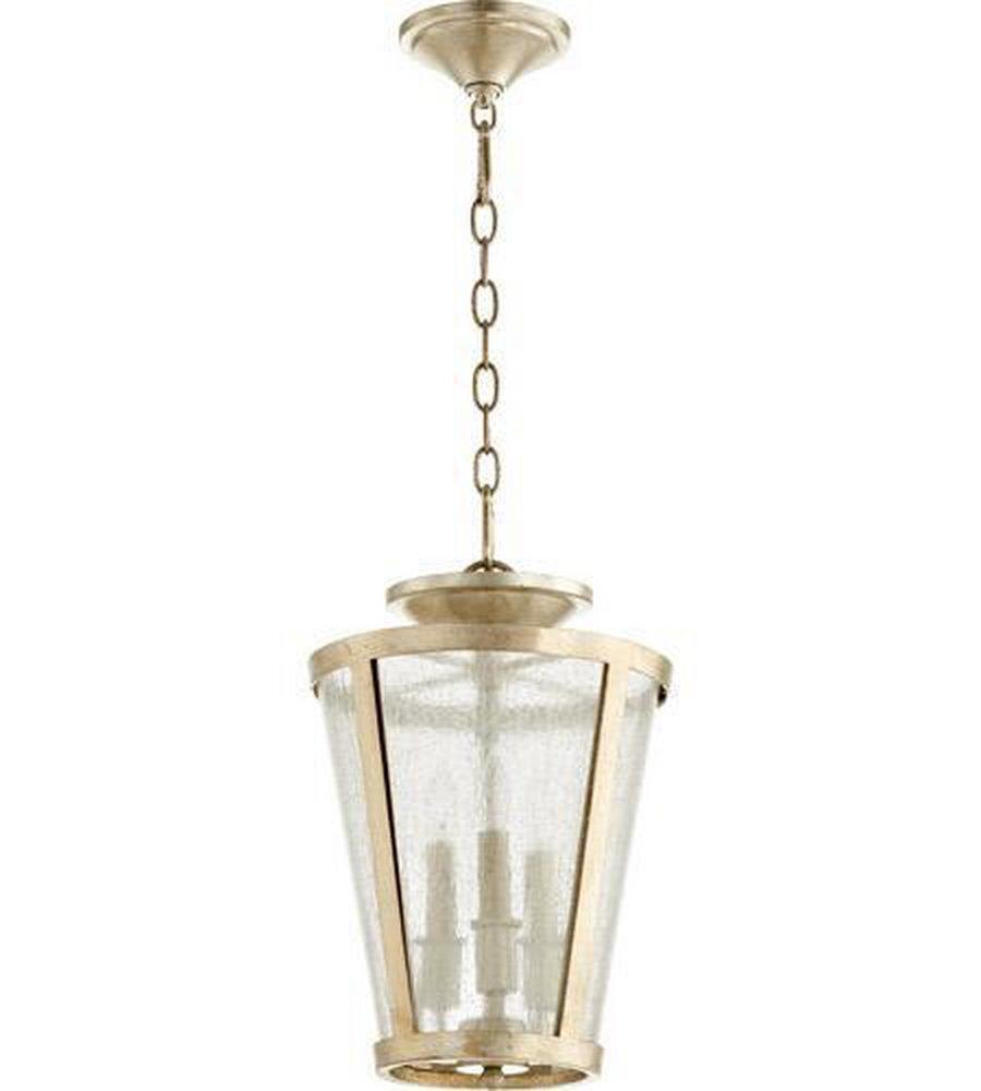 Quorum International Aged Silver 60W 3-Light Semi-Flushmount Ceiling Fixture 