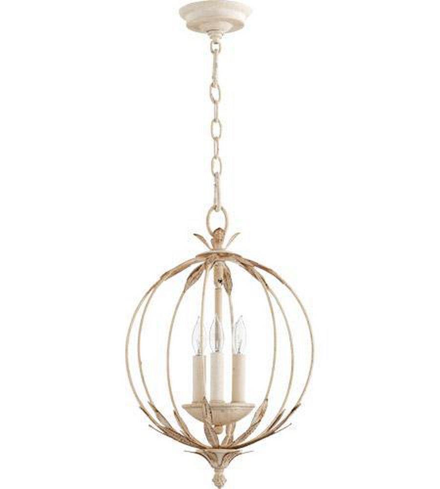 Quorum International Persian White 13 in. 3-Light Candelabra E-12 Base Chandelier 