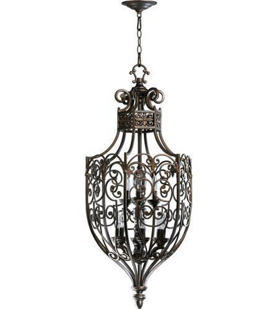 Quorum International Oiled Bronze 60W 9-Light Foyer Fixture 