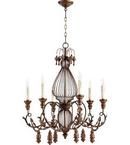 Quorum International Vintage Copper 28 in. 6-Light Candelabra E-12 Base Chandelier 