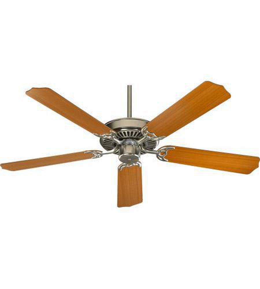 Quorum International Satin Nickel 42 in. 50W 5-Blade Ceiling Fan with Light Kit 