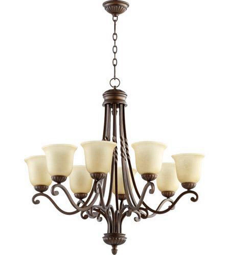 Quorum International Oiled Bronze 34 in. 8-Light Medium E-26 Base Chandelier 