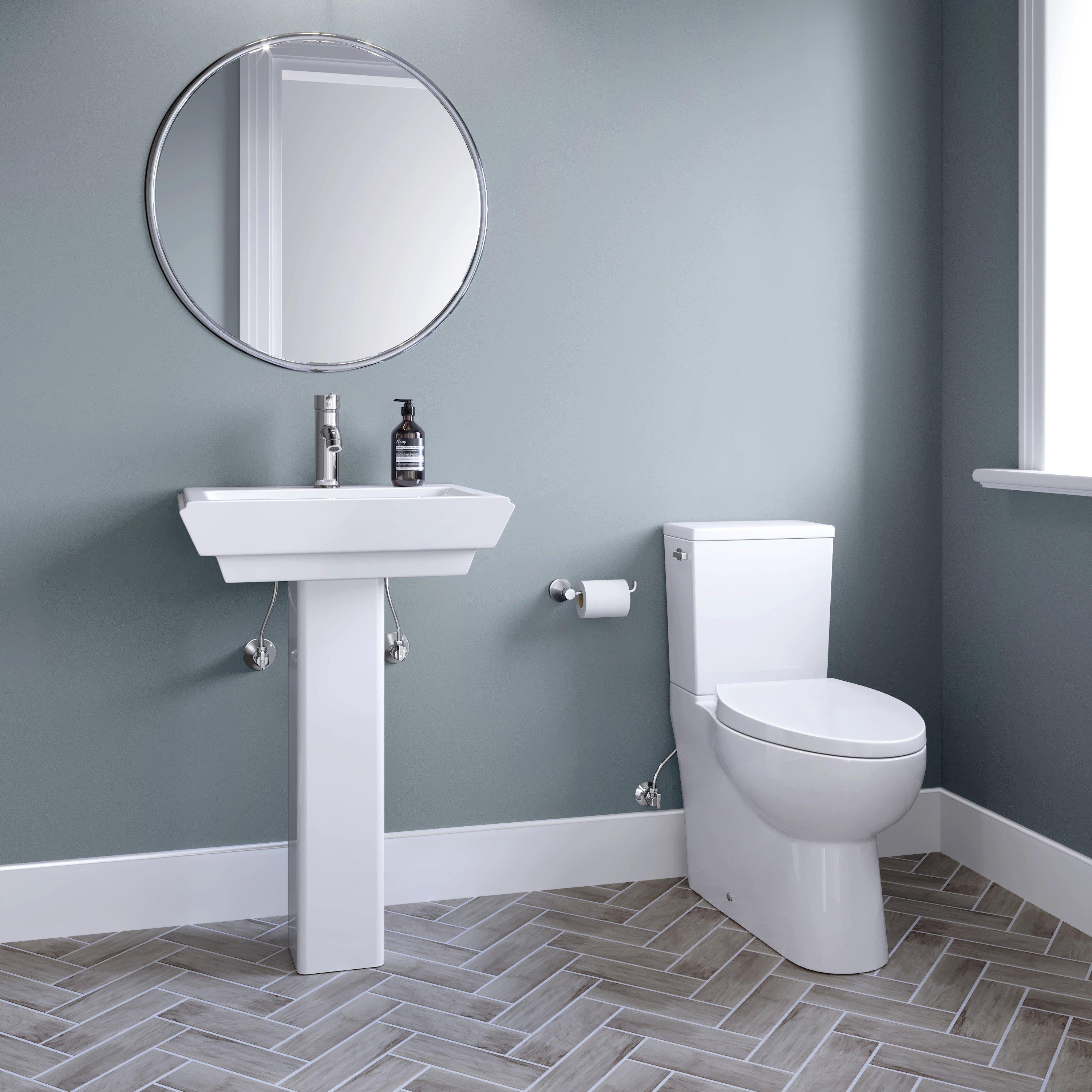 PROFLO&reg; Chrome Single Handle Monoblock Bathroom Sink Faucet 