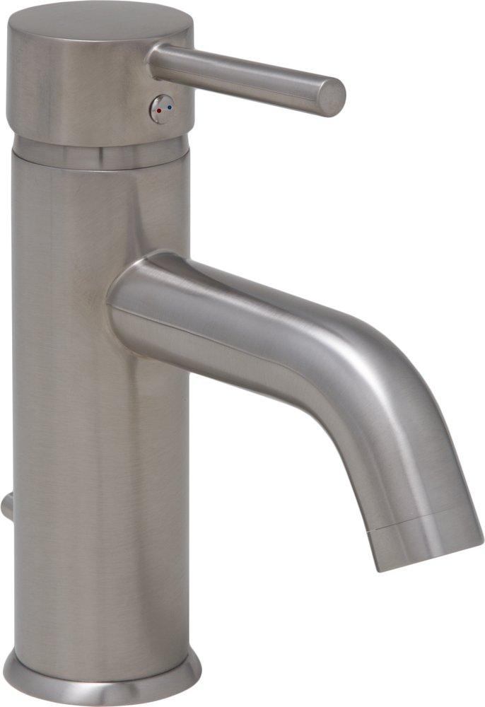 PROFLO&reg; Brushed Nickel Single Handle Monoblock Bathroom Sink Faucet with Brass Pop-Up 