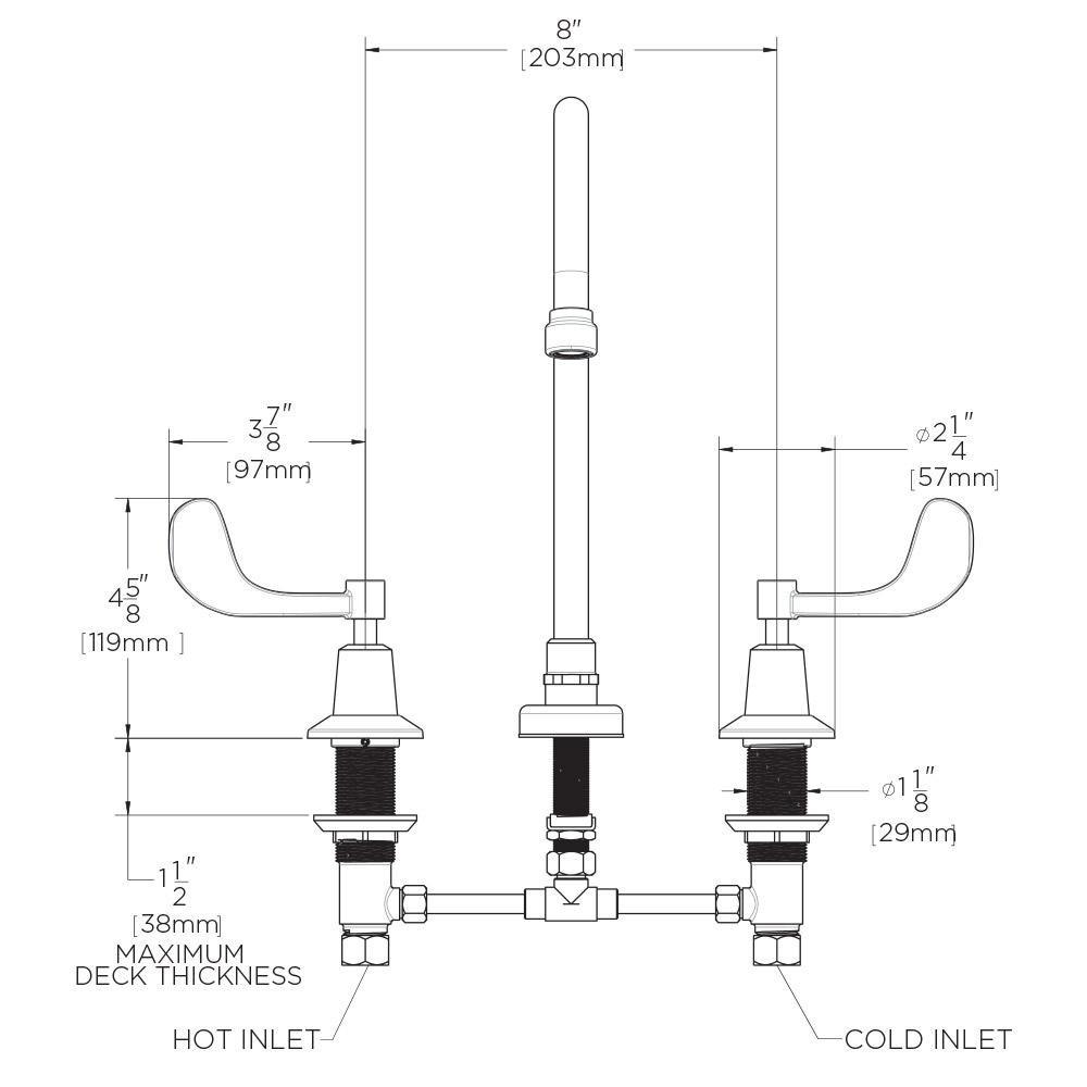 Speakman Polished Chrome Two Handle Widespread Bathroom Sink Faucet 
