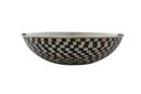 3 in. 1-Bowl Vessel Lavatory Sink in Polished Nickel with Black and White