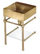 6 in. 1-Bowl Vessel Lavatory Sink in Antique Satin Gold with Brass