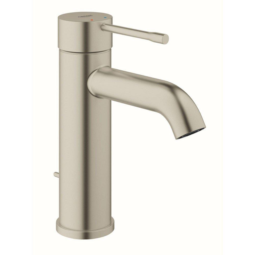 GROHE Brushed Nickel Infinity Finish&trade; Single Handle Monoblock Bathroom Sink Faucet 