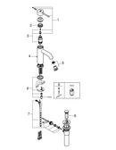 GROHE Brushed Nickel Infinity Finish&trade; Single Handle Monoblock Bathroom Sink Faucet 