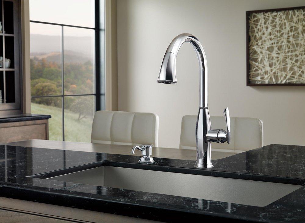 Brizo Chrome Single Handle Pull Down Kitchen Faucet 