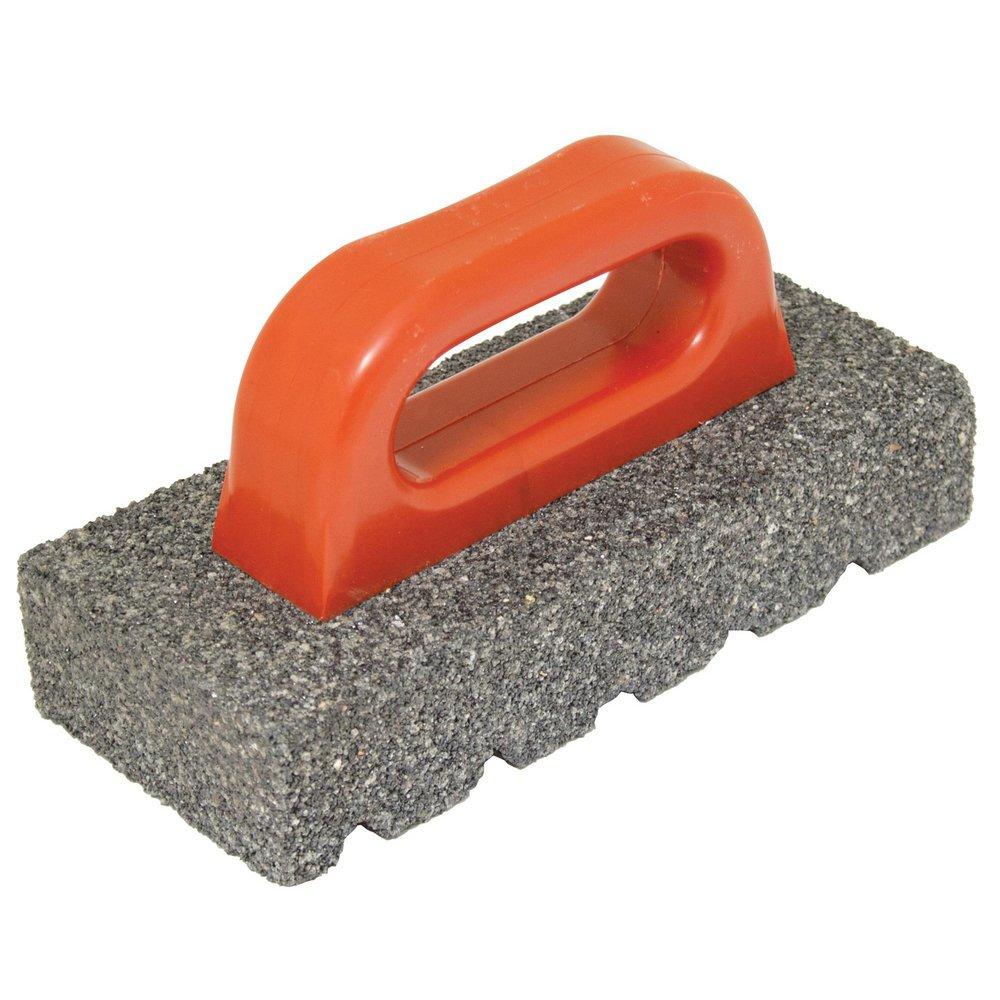 Kraft Tool Company Satin Brass 3-1/2 in. 20 Grit Fluted Rub Brick with Handle 