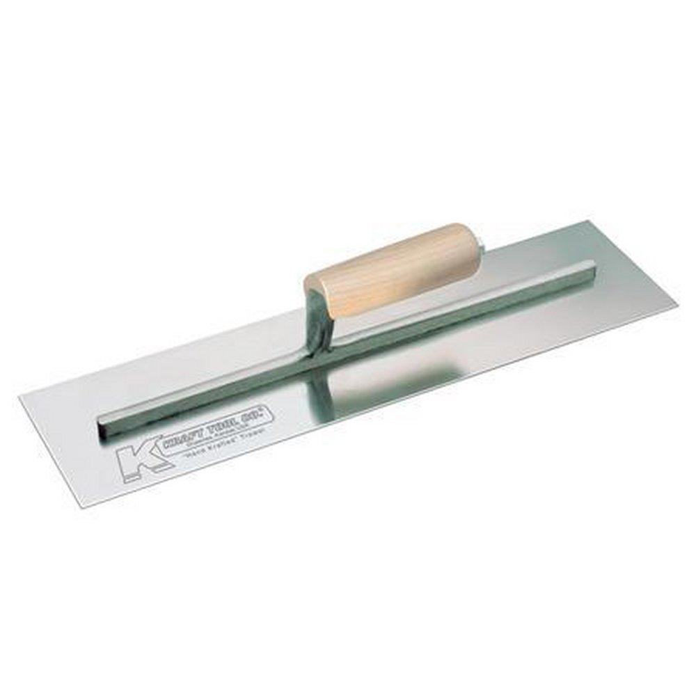Kraft Tool Company Black 4-1/2 in. Carbon Steel Cement Trowel with Straight Wood Handle 